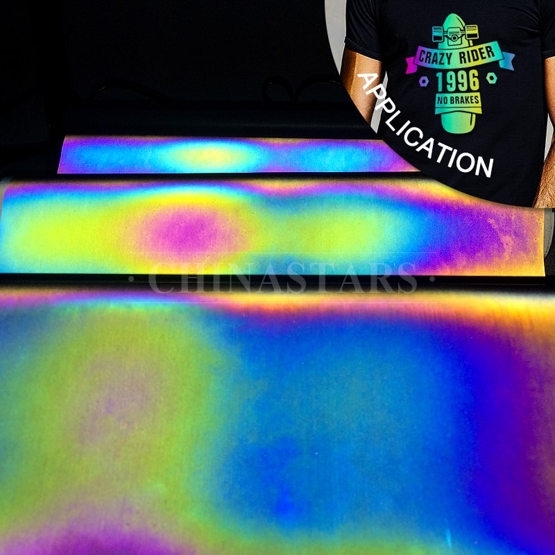 炫彩七彩反光熱貼膜材料