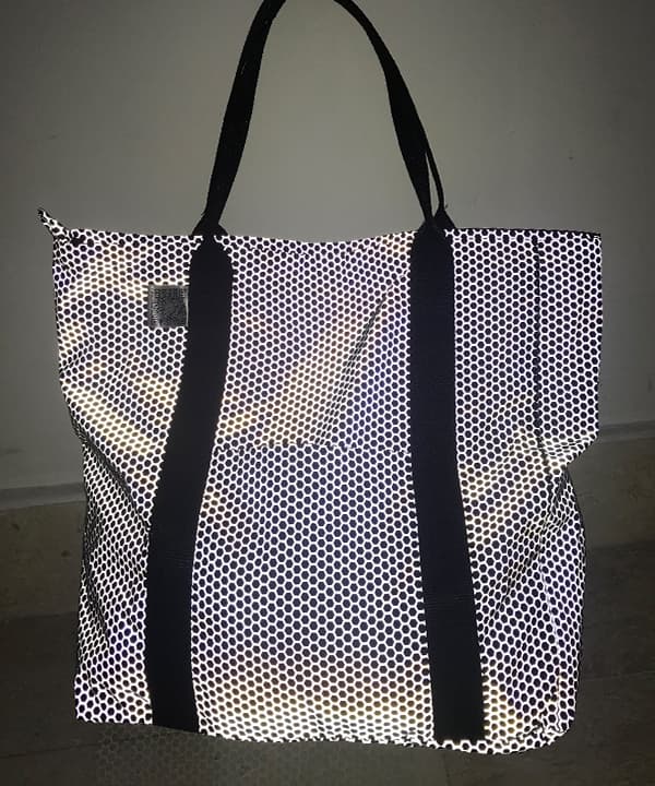 亮銀蜂巢印花反光包購物袋